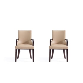 2 Manhattan Comfort Shubert Tan Dining Armchairs