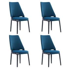 4 Manhattan Comfort Kara Blue Dining Chairs