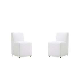 2 Manhattan Comfort Anna Cream Square Dining Chairs