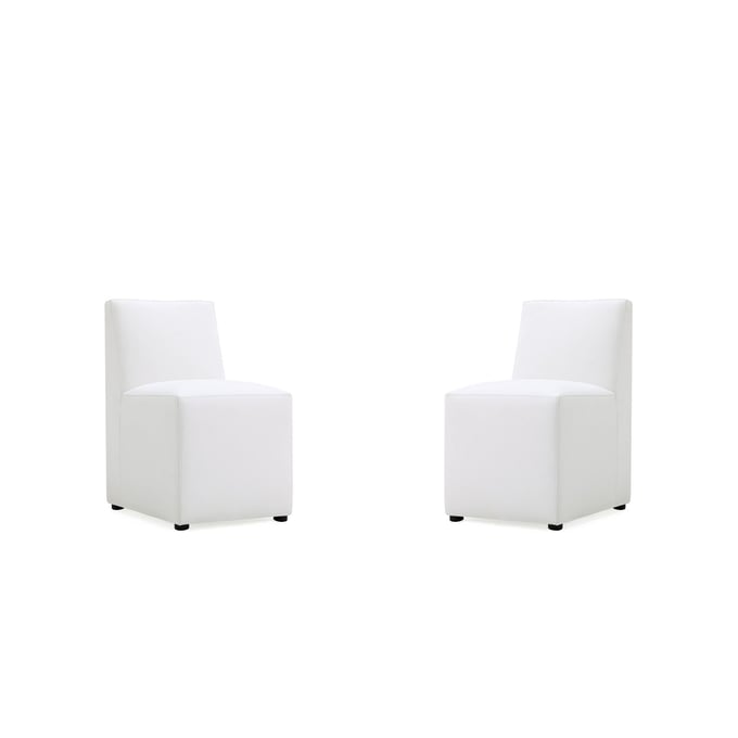 2 Manhattan Comfort Anna Cream Square Dining Chairs MHC-2-DC058-CR