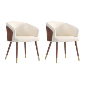 2 Manhattan Comfort Reeva Cream Dining Chairs