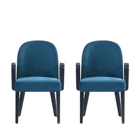 2 Manhattan Comfort Hillman Blue Dining Arm Chairs