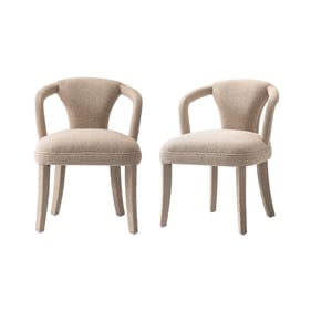 2 Manhattan Comfort Palmer Gold Tweed Dining Armchairs