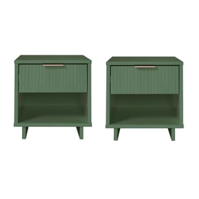 2 Manhattan Comfort Granville Sage Green Nightstands With 1 Drawer