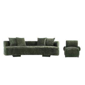 Manhattan Comfort Verandah Olive Green 2pc 112 Inch Sofa and Accent Chair