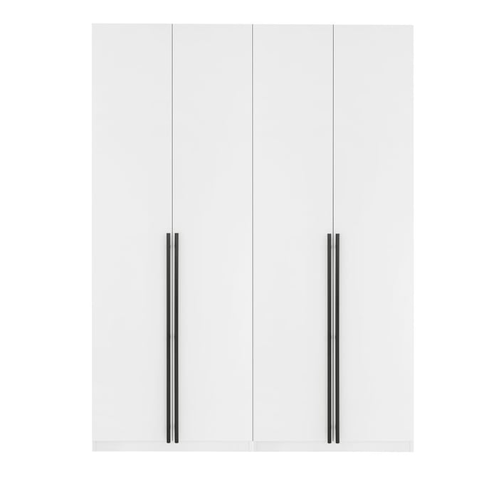 Manhattan Comfort Lee White Modern Freestanding 2pc Module Wardrobe Closet MHC-2-WC0013-WH