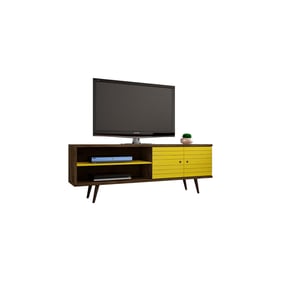 Manhattan Comfort Liberty Rustic Brown Yellow 62.99 Inch TV Stand