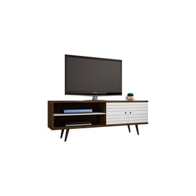 Manhattan Comfort Liberty Rustic Brown White 62.99 Inch TV Stand