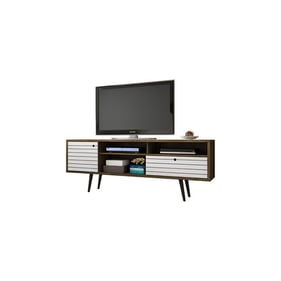 Manhattan Comfort Liberty Rustic Brown White 70.86 Inch TV Stand