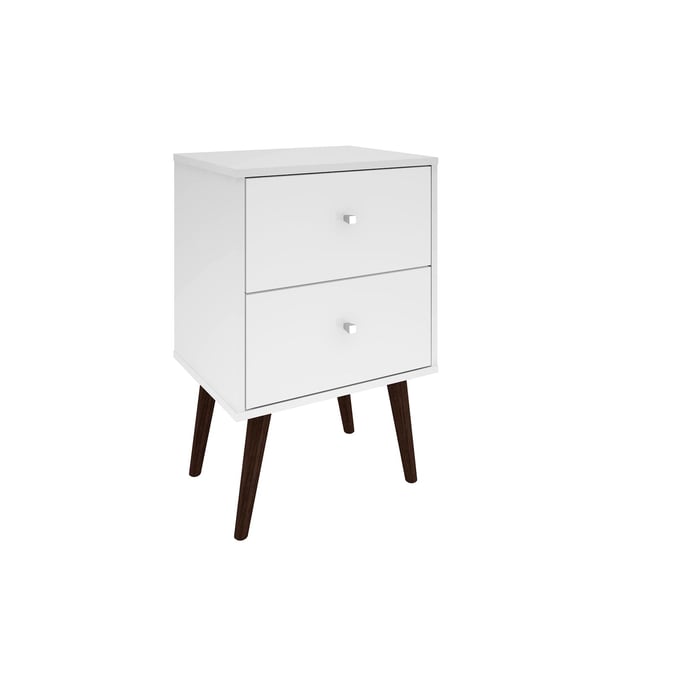 Manhattan Comfort Liberty White 2 Drawers Night Stand 2.0 MHC-204AMC6