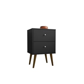 Manhattan Comfort Liberty Black 2 Drawers Night Stand 2.0