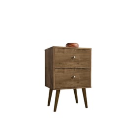 Manhattan Comfort Liberty Rustic Brown 2 Drawers Night Stand 2.0