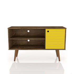 Manhattan Comfort Liberty Rustic Brown Yellow 42.52 Inch TV Stand