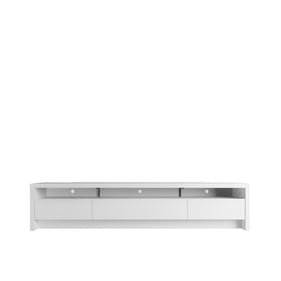 Manhattan Comfort Sylvan White 85.43 Inch 3 Drawers TV Stand