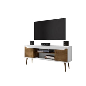 Manhattan Comfort Bradley White Rustic Brown 62.99 Inch TV Stand