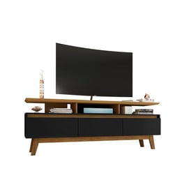 Manhattan Comfort Yonkers Black Cinnamon 70.86 Inch TV Stand