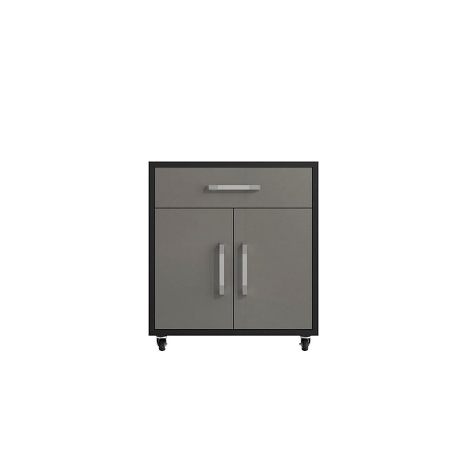 Manhattan Comfort Eiffel Grey 28.35 Inch Mobile Garage Storage Cabinet MHC-252BMC85