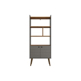 Manhattan Comfort Bogart Grey 62.6 Inch Bookcase