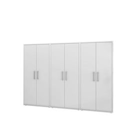 3 Manhattan Comfort Eiffel White Storage Cabinets