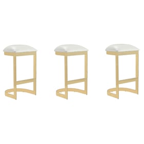 3 Manhattan Comfort Aura White 28.54 Inch Bar Stools