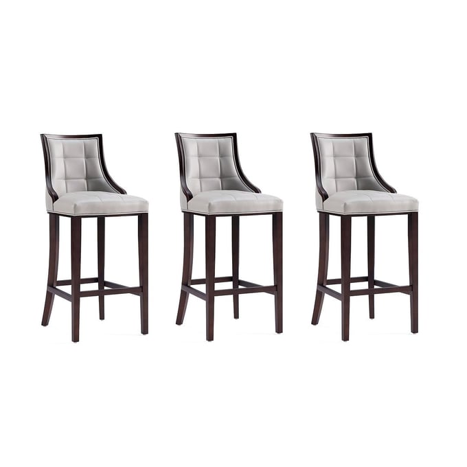 3 Manhattan Comfort Fifth Avenue Light Grey Barstools MHC-3-BS007-LG