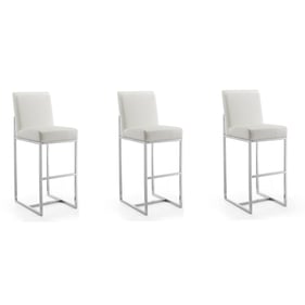 3 Manhattan Comfort Element Pearl White 42.13 Inch Bar Stools