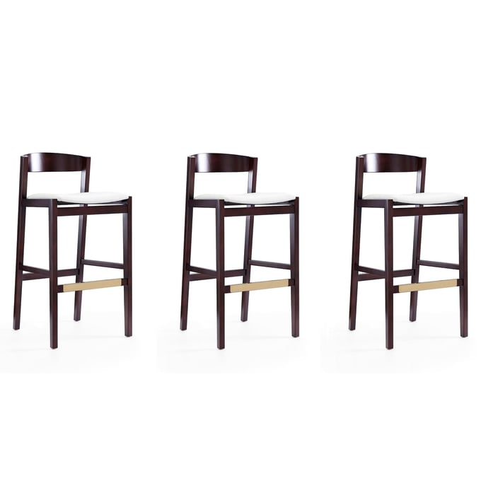 3 Manhattan Comfort Klismos Ivory 40.75 Inch Bar Stools MHC-3-BS014-IV