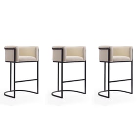 3 Manhattan Comfort Cosmopolitan Cream 37.8 Inch Bar Stools