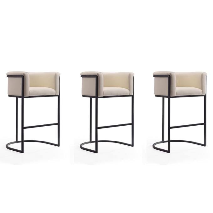 3 Manhattan Comfort Cosmopolitan Cream 37.8 Inch Bar Stools MHC-3-BS015-CR