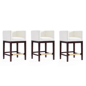 3 Manhattan Comfort Kingsley Ivory 34 Inch Counter Height Bar Stools