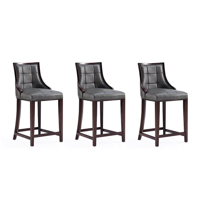 3 Manhattan Comfort Fifth Avenue Pebble Grey Counter Stool MHC-3-CS012-PE