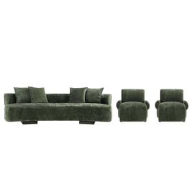 Manhattan Comfort Verandah Olive Green 3pc 112 Inch Sofa and 2 Accent Chair...