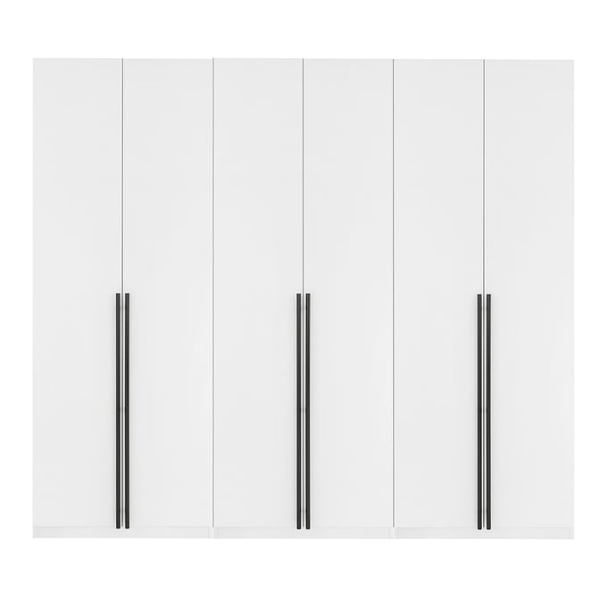 Manhattan Comfort Lee White Freestanding 3pc Module Wardrobe Closet MHC-3-WC00123-WH