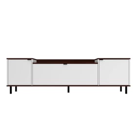 Manhattan Comfort Mosholu White Nut Brown 66.93 Inch TV Stand