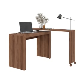 Manhattan Comfort Innovative Calabria Nut Brown Nested Desk