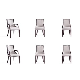 Manhattan Comfort Grand Light Grey 6pc Dining Chair Set