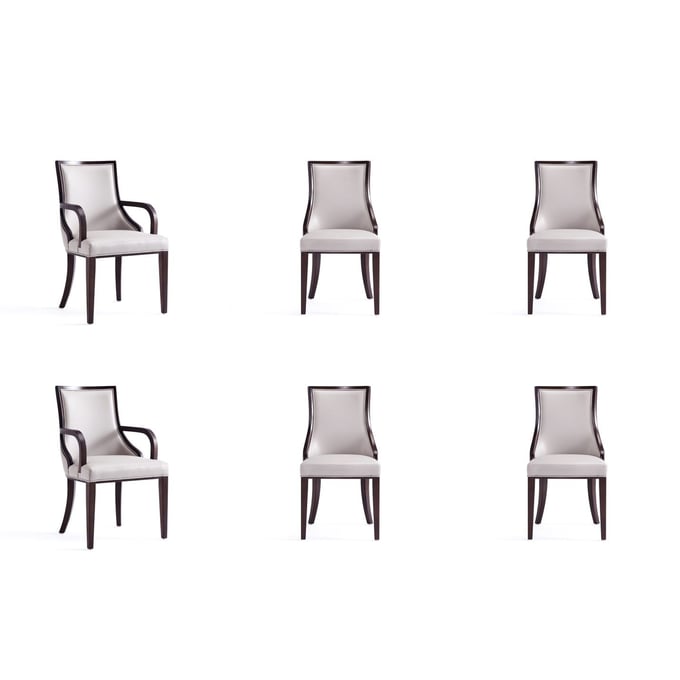 Manhattan Comfort Grand Light Grey 6pc Dining Chair Set MHC-4-DC048-LG