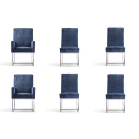 Manhattan Comfort Element Blue 6pc Dining Chair Set