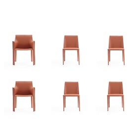 Manhattan Comfort Paris Clay 6pc Dining Chair Set