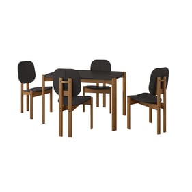 Manhattan Comfort Gales Matte Black 5pc Dining Room Set