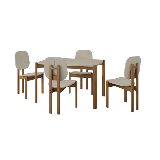 Manhattan Comfort Gales Greige 5pc Dining Room Set MHC-4-DT-82901-OW