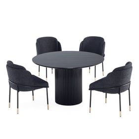 Manhattan Comfort Hathaway And Flor Black 5pc Dining Set