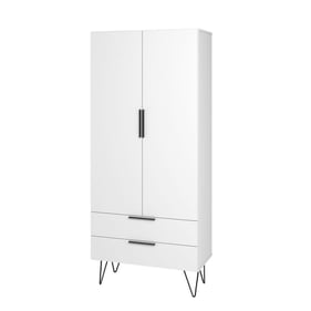 Manhattan Comfort Beekman White 67.32 Inch 6 Shelves Tall Cabinet