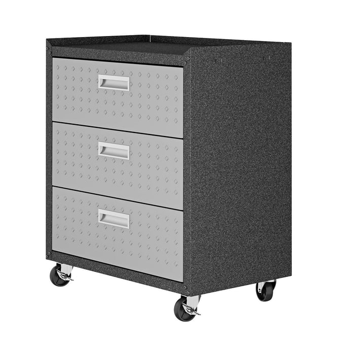 Manhattan Comfort Fortress Grey 31.5 Inch 3 Drawers Mobile Garage Chest MHC-4GMCC