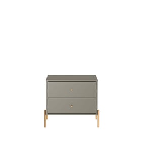 Manhattan Comfort Jasper Grey Gloss Nightstand