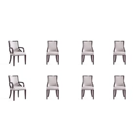 Manhattan Comfort Grand Light Grey 8pc Dining Chair Set