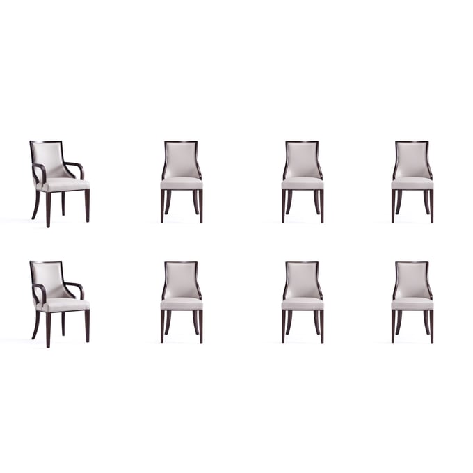 Manhattan Comfort Grand Light Grey 8pc Dining Chair Set MHC-6-DC048-LG