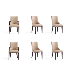 Manhattan Comfort Shubert Tan 6pc Dining Chair Set