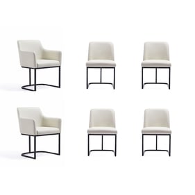 Manhattan Comfort Serena Cream 6pc Dining Chair Set