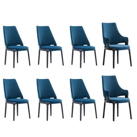 8 Manhattan Comfort Kara Blue Dining Side and Arm Chairs